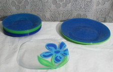 Lot of 15 Plastic Plates for Camping Picnics - Dinner, Lunch Plates - Reuseable