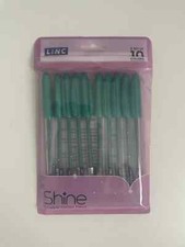 10 x Linc Shine Sparkled GLITTER Gel Pens 1.0mm Tip  All Colours Red Gold Pink