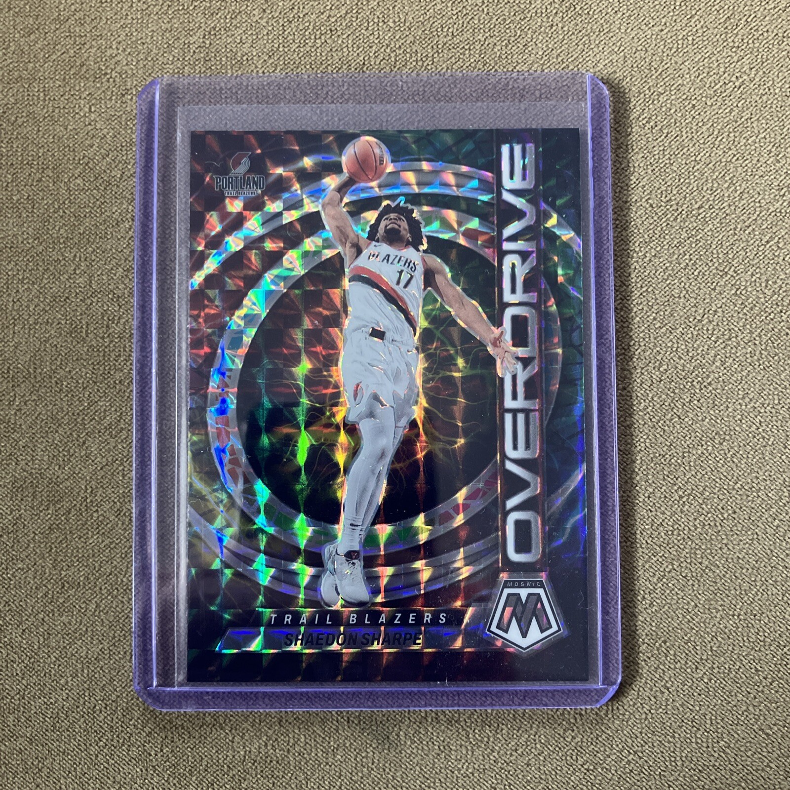 2022-23 Panini Mosaic Overdrive Prizim Shaedon Sharpe Portland Trailblazers #23