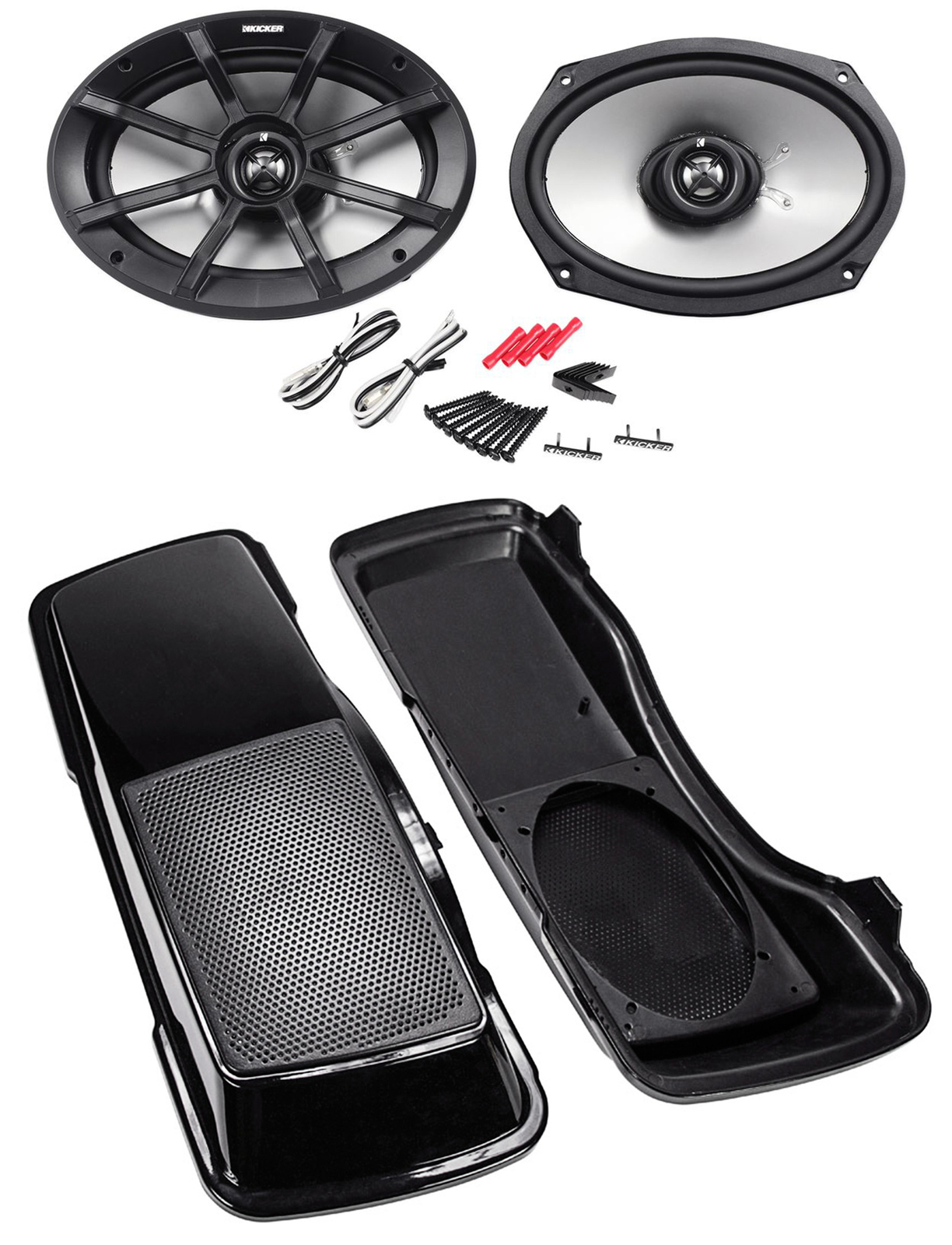 1996-2013 Harley Davidson 6x9 Kicker Speakers с чехлами для динамиков в виде седельных сумок 43590₽