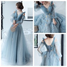 Lady Shiny Mesh Dress Evening Party Prom Ball Gown Princess Fairy Elegant