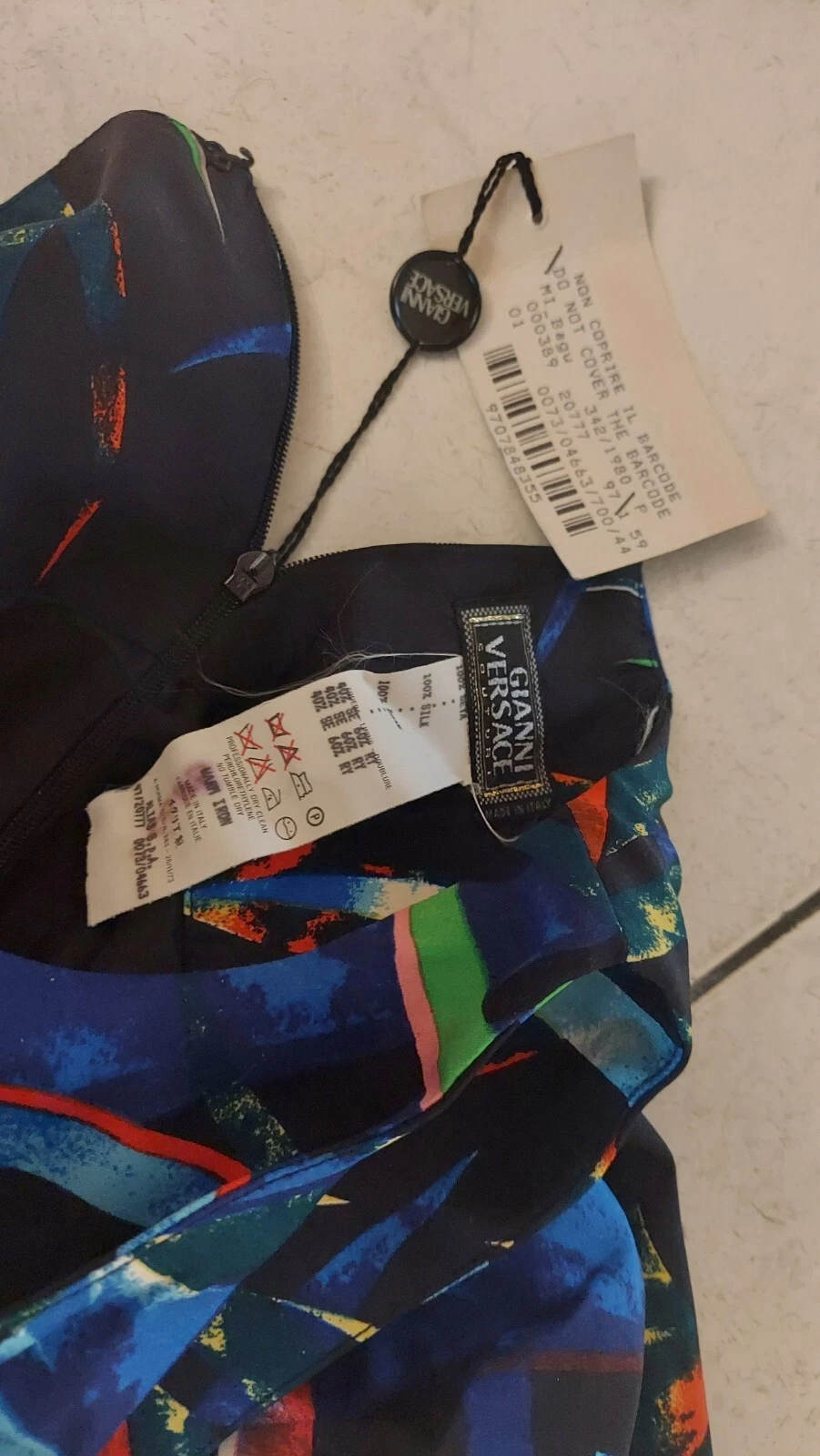 Abito donna GIANNI VERSACE vintage anni 90 seta nuovo con etichetta taglia 6