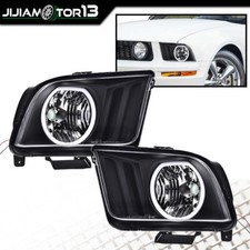 Fit For 2005-2009 Ford Mustang 1 Pair Halogen Headlights Lamp