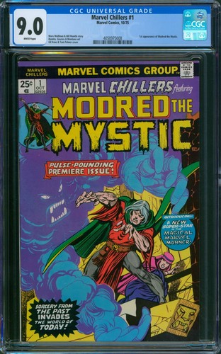 Marvel Chillers #1 CGC 9.0 VF/NM Wp 1st Modred the Mystic Appearance Marvel 1975
