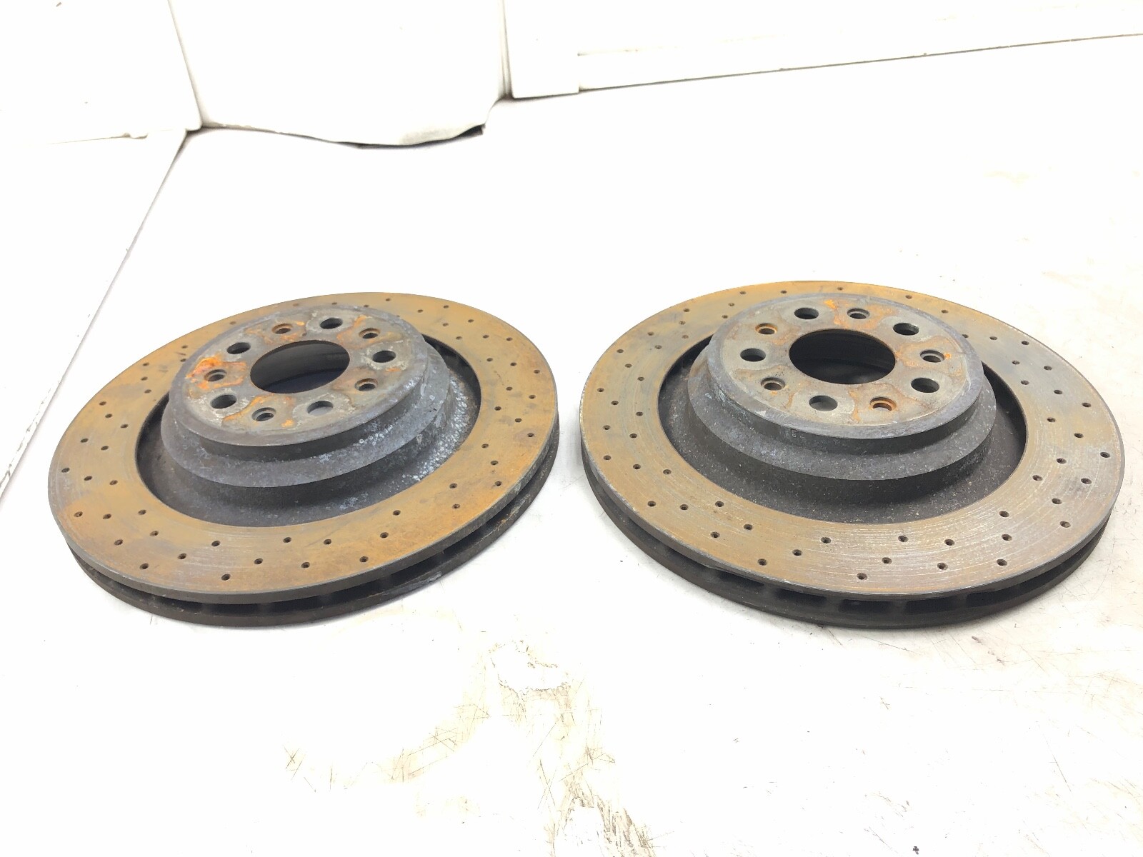 2014-2020 MASERATI QUATTROPORTE AWD REAR BRAKE ROTORS SET X2 OEM.