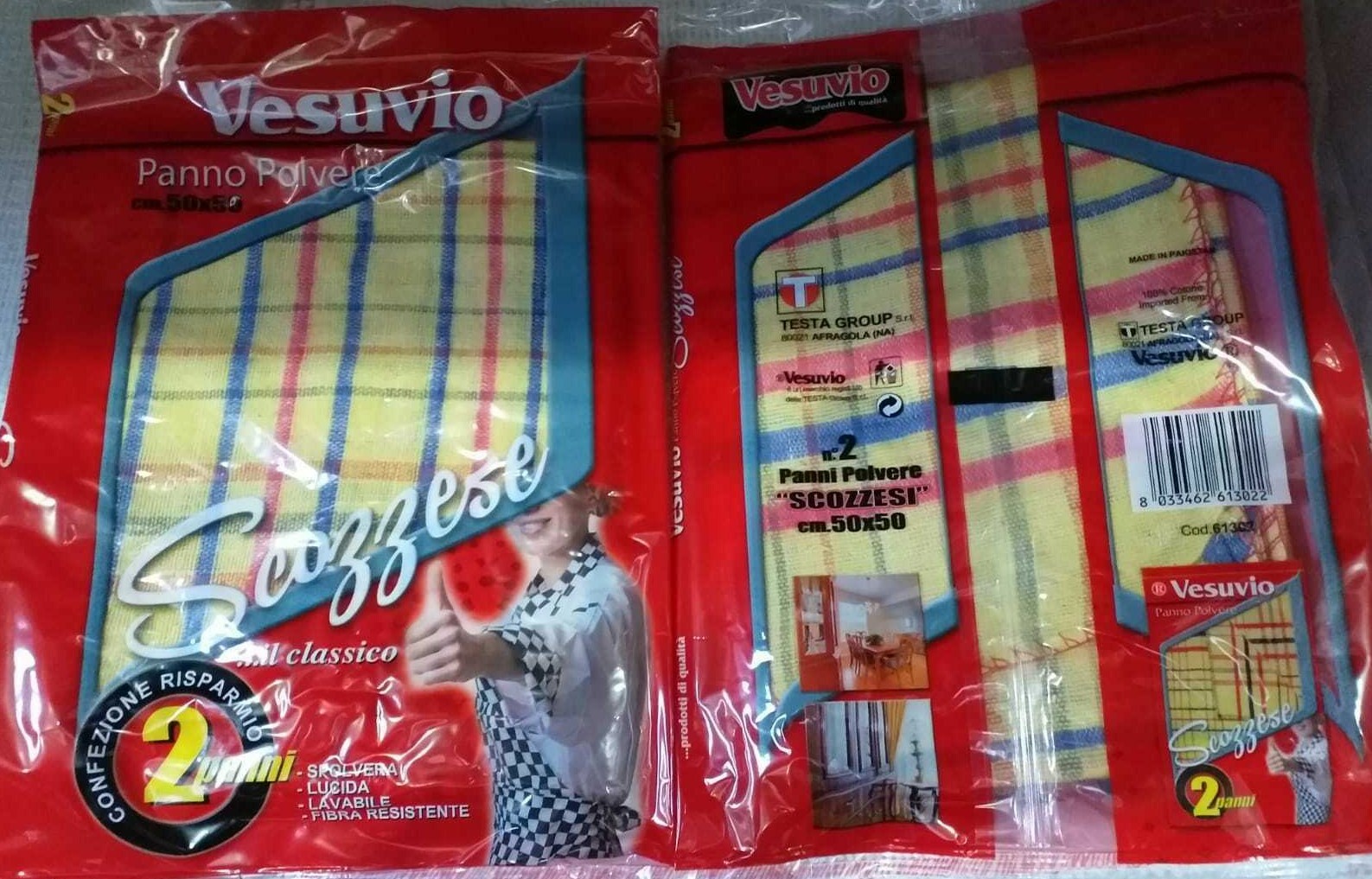 Panno Polvere Vesuvio 50x50 in Cotone Scozzese - Scorta 30 Panni