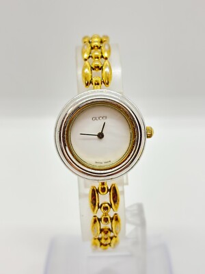 GUCCI  ビンテージ時計 Exc+5] GUCCI 11/12 Change Bezel Watch White Dial metal Whaite Used