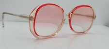 Vintage Diplomat Hary Red Translucent Oval Sunglasses Hong Kong FRAMES ONLY