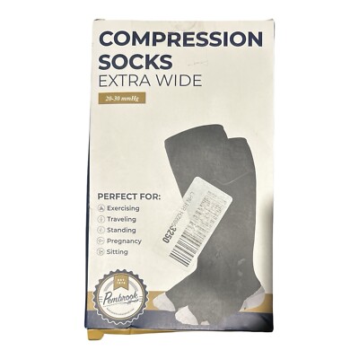 Pembrook Black Compression Socks-Extra Wide, Comfortable Support for Circulation