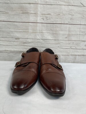 Double Oak Mills Men's Brown Double Buckle Monk Dress Shoes Size 8