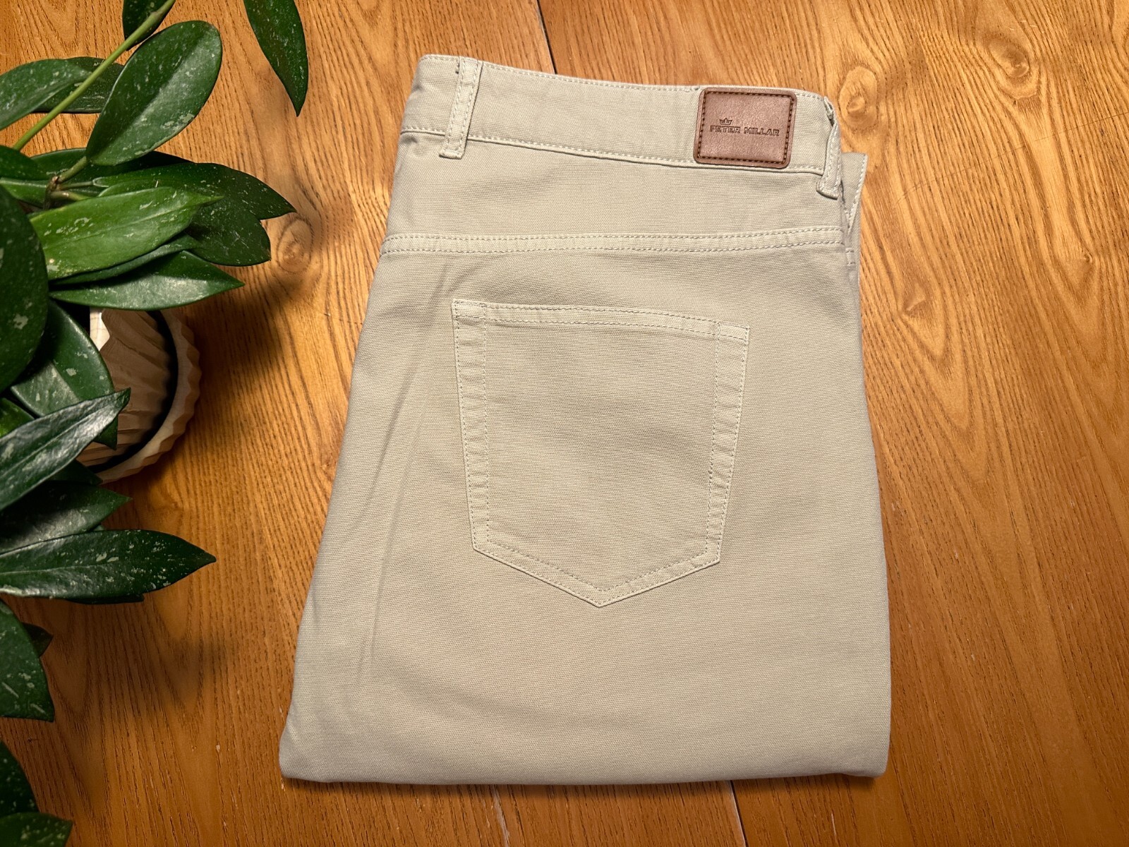 MENS PETER MILLAR CROWN VINTAGE CANVAS STRAIGHT KHAKI… - Gem