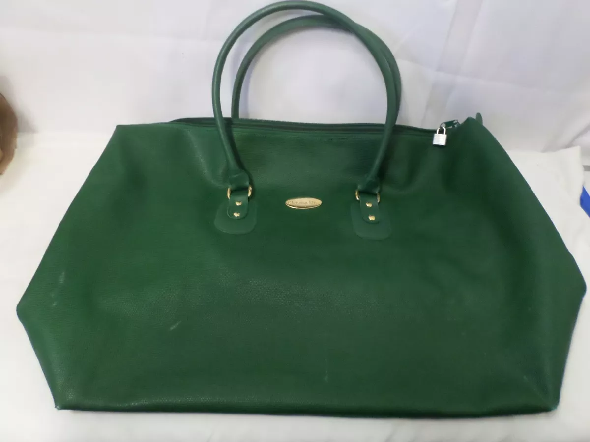 Vintage Christian Dior Perfumes Gift X Large Green Faux Leather