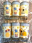 Debbie Mum Vintage Mid Century Glasses Set of 6 Honey & Tea Pot 16 oz 6"