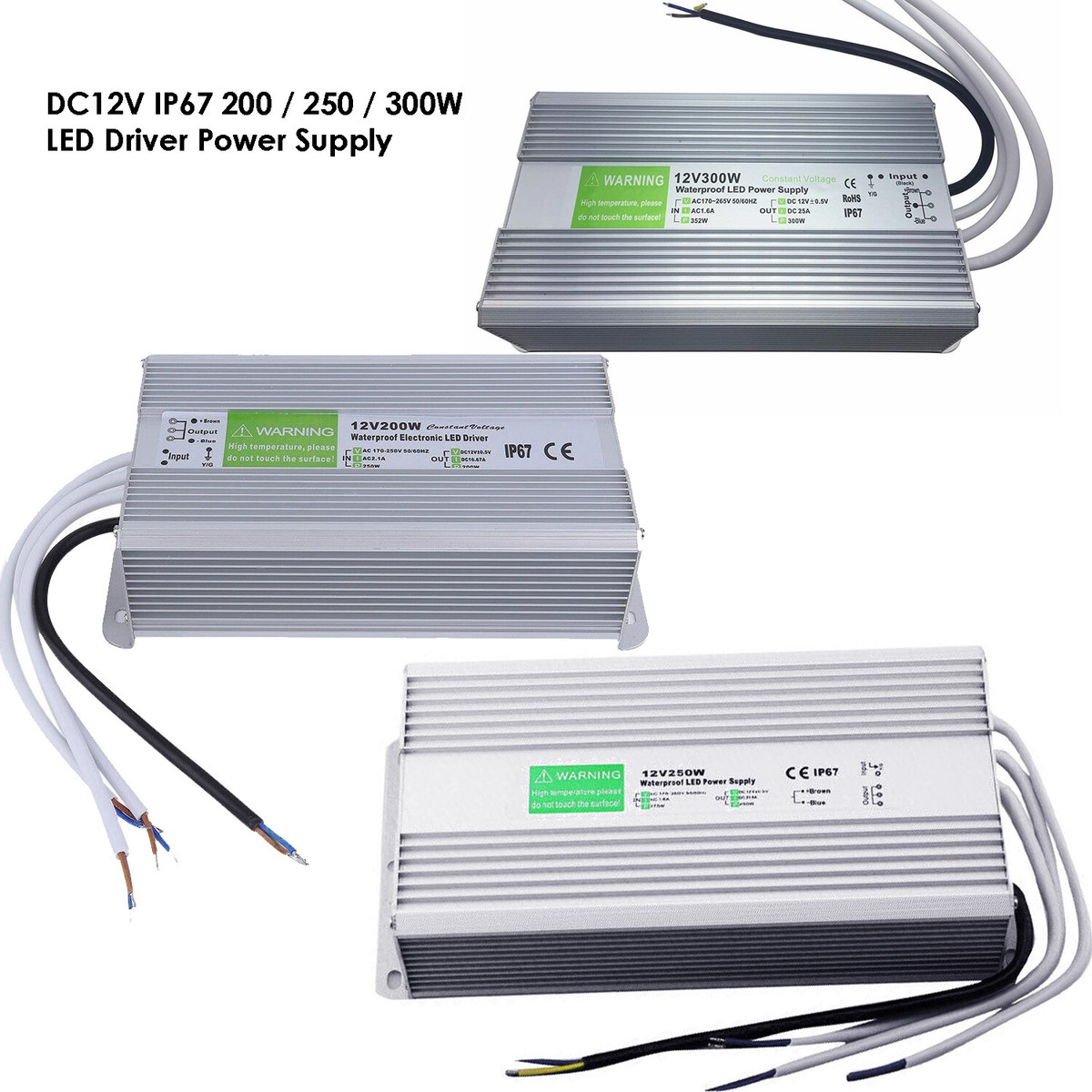 Led 12v Netzteil IP67 Wasserdichter LED-Treiber 12V – 10W Bis 350W Netzteil Für Innen & Außen LED Treiber 12V