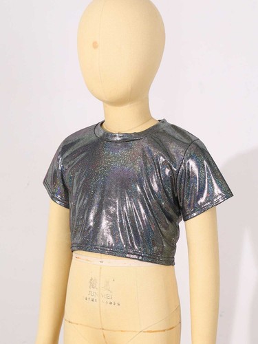 Unisex Kids T-shirt Short Sleeve Top Performance Dancewear Stage Streetwear - Picture 11 of 85