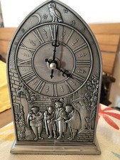 Zinn Uhr Kaminuhr Spitzweg Guter Zustand 