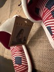 Rae Dunn Womens Slippers Sz Small 5-6 Patriotic White American Flag NEW — photo 4