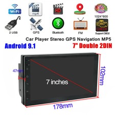 7" Double 2DIN Car Radio Player Android 9.1 Stereo Radio GPS Navigation MP5 WiFi