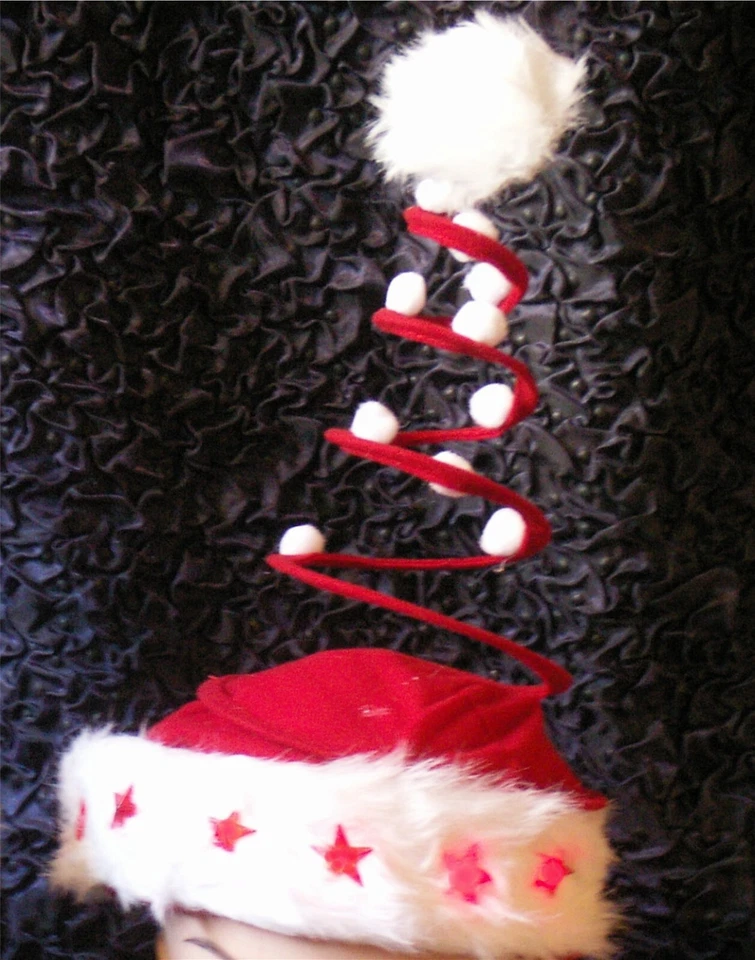 Gorro de Navidad Sombrero en Espiral Santa Claus Carnaval Estrellas Sin Luz - Imagen 1 de 1
