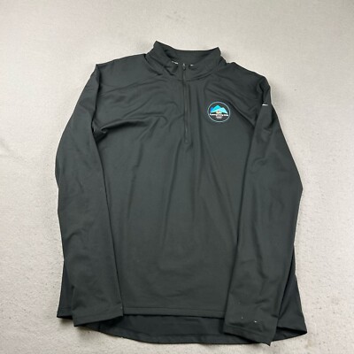 Nike Running Shirt Mens Large Black Pyeongchang Olympics 2018 DriFit 1/4 Zip