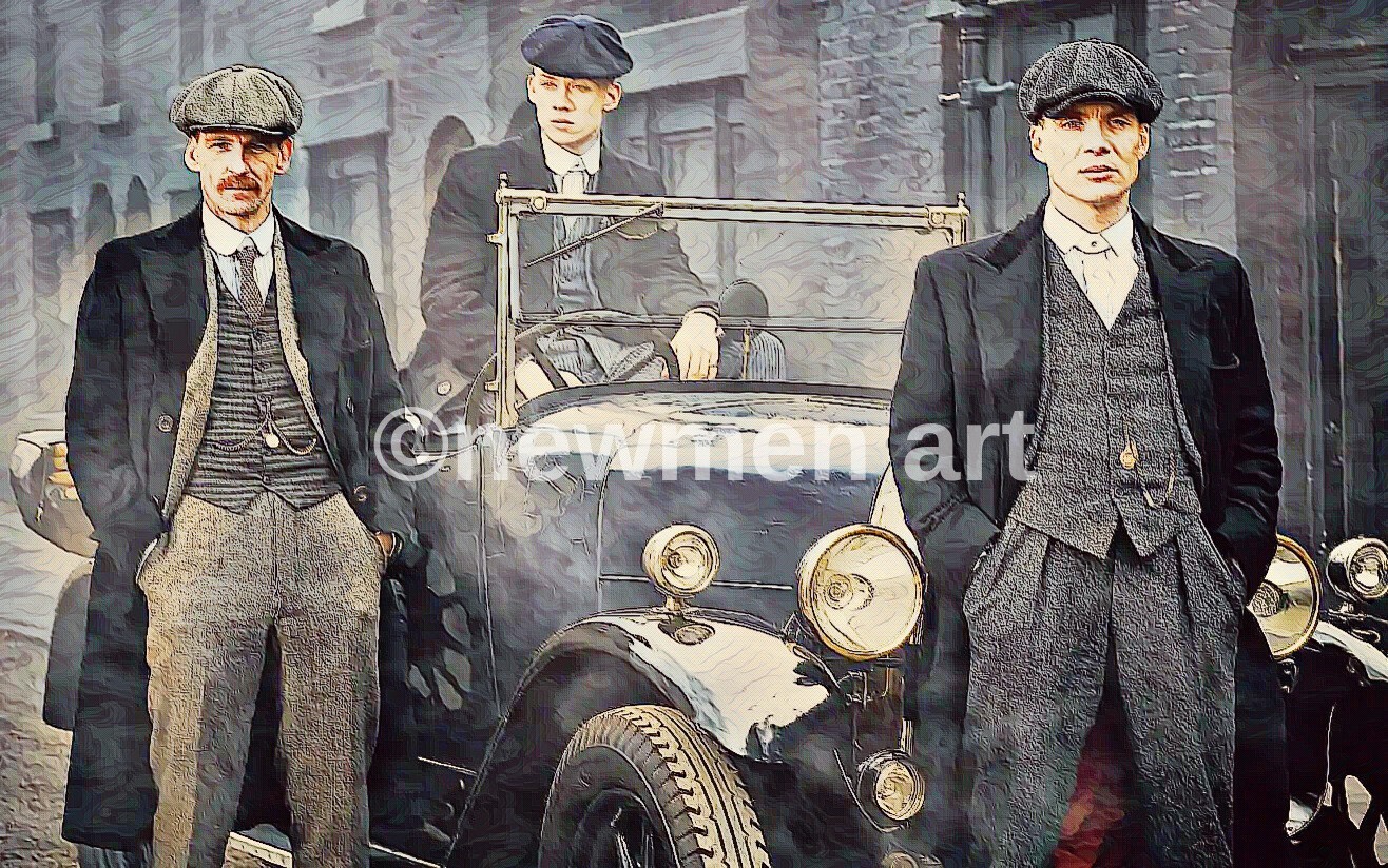 PEAKY BLINDERS Birmingham Gangsters - Quality canvas 34""X20"" wall art