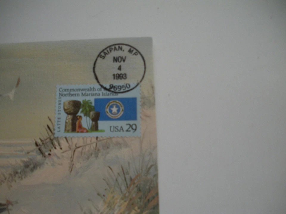 Ham First Day cover full cover oils Saipan 1993 Beach scene with boat - Image 2 of 2