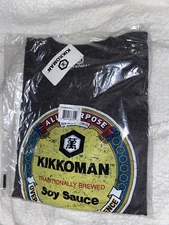 Official KIKKOMAN SOY SAUCE T-Shirt Grey Men's L Large Soft T-Shirt