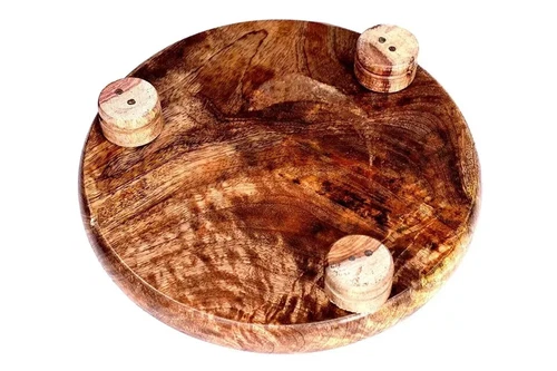 Wooden Chakla Belan Combo Set for Kitchen Wooden chakla 9 inch, 12 inch belan - Picture 3 of 3