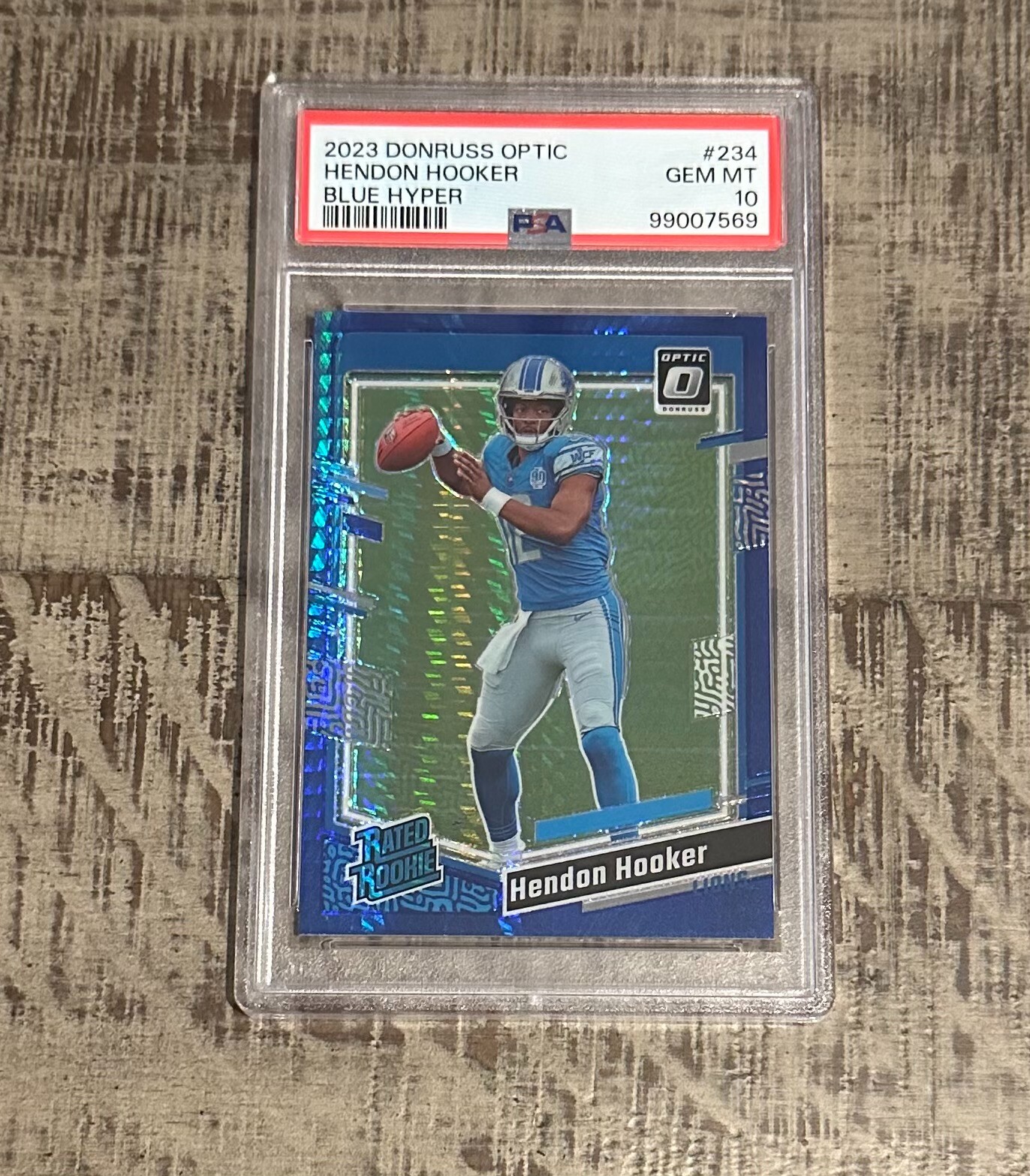 2023 Donruss Optic Blue Hyper Prizm #234 Hendon Hooker RC Rookie PSA 10 GEM MINT