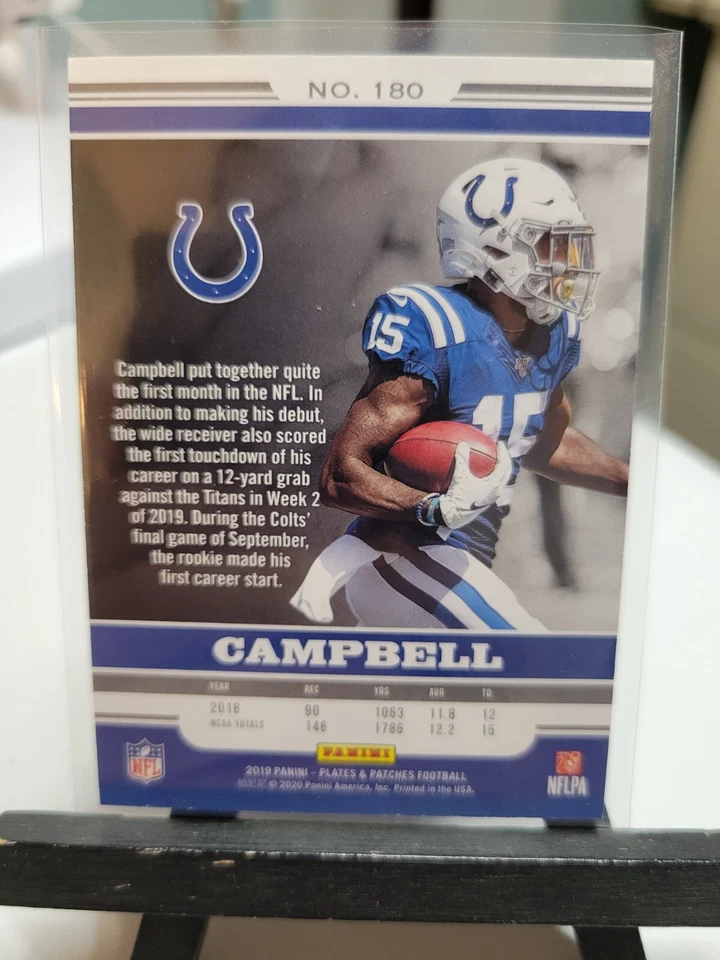 Parris Campbell Rookie 46/99 2019 Panini Patches & Plates Football - Image 2 of 2