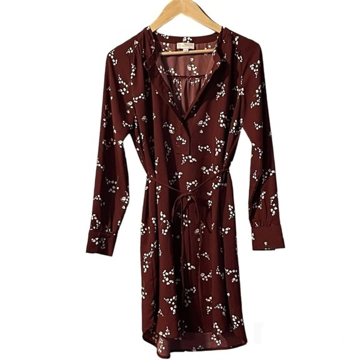loft burgundy dress Ann Taylor Loft burgundy mid long gown dress formal, prom, homecoming size 4