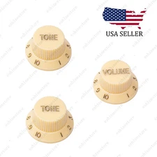 3 Pcs Cream Numbers ST Electirc Guitar Knobs Volume Tone Knob For Stratocaster
