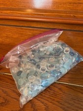 BLUE GLASS GEMS FLAT SIDED 3 CRAFTING