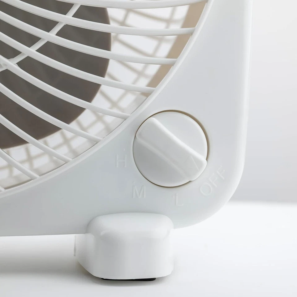 Comfort Zone Box Fan, 9 inch, Portable, Electric Quiet, 3 Speed, Small White  - Image 3 of 4