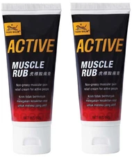 2 X 60g Tiger Balm Active Muscle Rub Non-Greasy Pain Relief Cream FREE SHIPPING