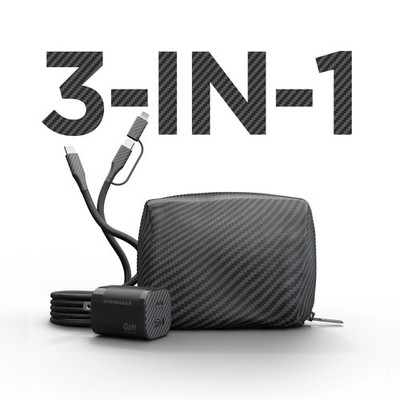 30W USB-C PD Charging Kit Travel Pouch Carbon