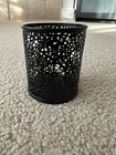 Black Pencil Pen Cup Holder Metal Flower Design Office Supplies 4 Inches Tall — photo 1
