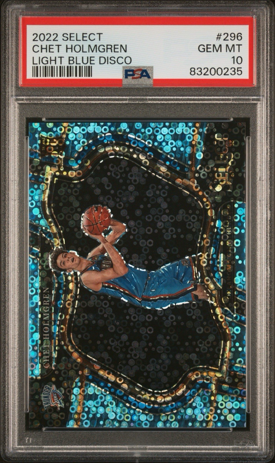 2022 Select Chet Holmgren Light Blue Disco PSA 10 Courtside /99 Rookie