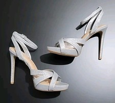 Gianni Bini Caddie Glitter Ankle Strap Strappy Platform Sandals 10M New