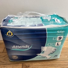 Attends Slips Regular 9 L Large, 28 Slips Incontinence Pads nappy