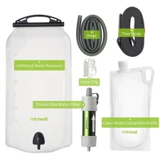 Miniwell Gravity Water Filtration System – Portable 3L Filter Kit for Hiking,
