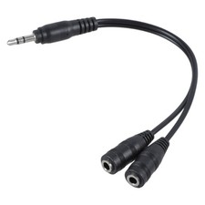 1 in 2 out 3.5mm Stereo Male to Double 3.5 mm Female Headphone Y Splitter Cable