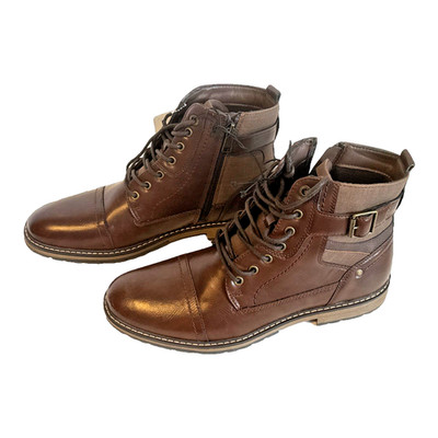 Madden By Steve Madden Ortholite Boots Dark Brown Side Zip Buckle Mens 10.5