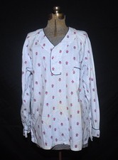 VTG 50's Men's Wings Dynaflex Comfort Pajama PJ Shirt Size M/L Blue Crown Print