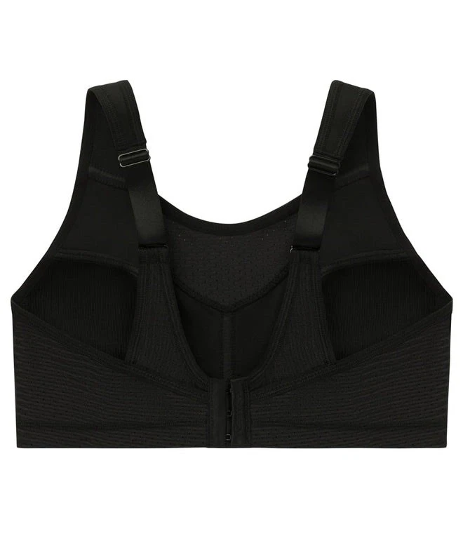 Sujetador deportivo Glamorise 38F negro figura completa sin rebote camisola inalámbrica usado Foto 2 de 4