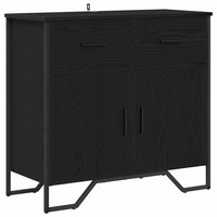 Sideboard Schwarz Eichenoptik 79,5 X 35,5 X 74,5 Cm Wohnzimmer
