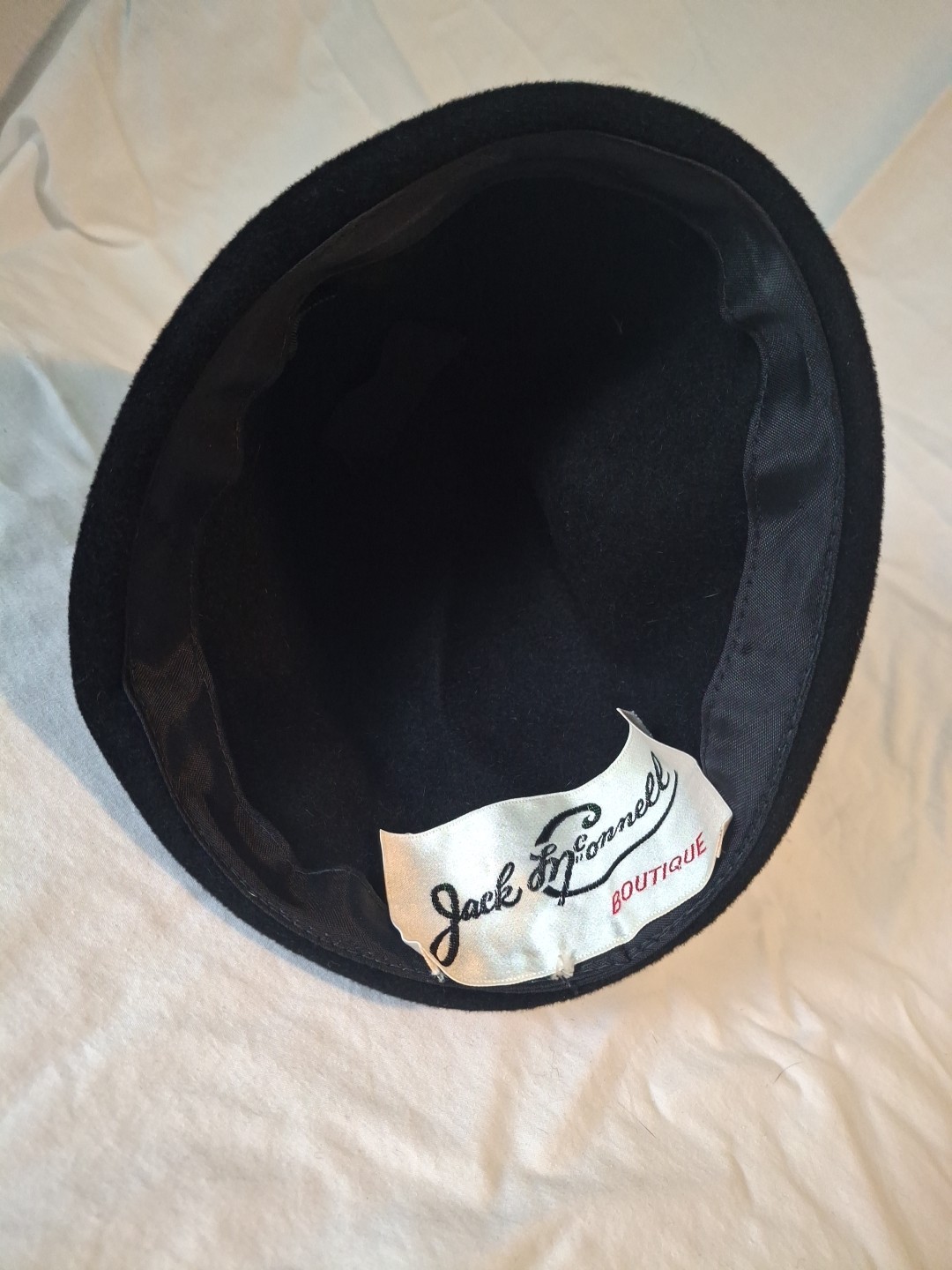 Jack McConnell Black Velvet Pleated  Hat With Pin image 4