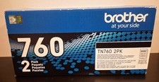 Brother Genuine High-Yield Black Toner Cartridge Twin Pack TN760 2Pk, TN7602PK