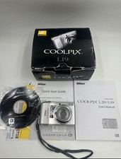 Nikon Coolpix L19 8.0MP Digital Camera W/ Manual Box-Battery Issue Read Descri