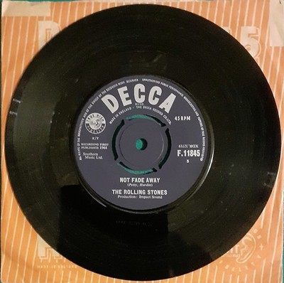 Vinyl Single - ROLLING STONES - Not fade away - DECCA - UK- 1965 - EX /VG+